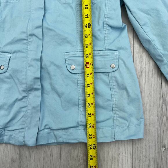 Chicos Powder Blue Women’s Denim Jacket Size 1 US Size 8/10 - Picture 4 of 8